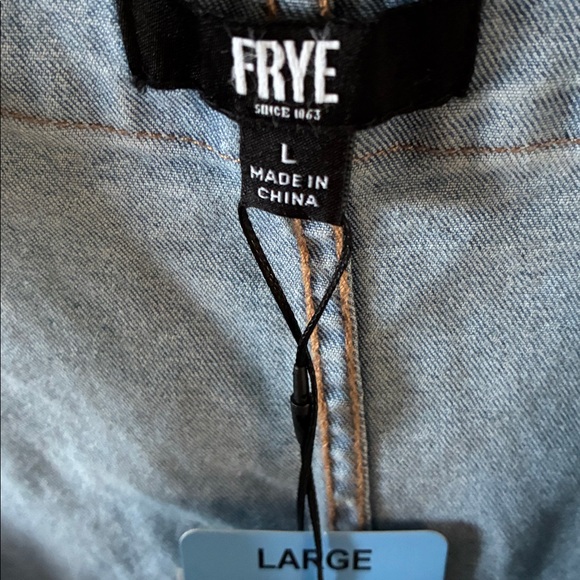 Frye Women's Light Blue Denim Mini Dress sz L NWT - Picture 11 of 12